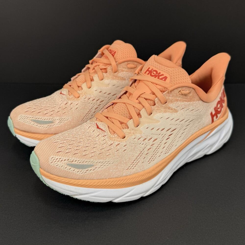 HOKA Clifton 8 Women’s Size 9.5 Orange Running Shoes Cushioned